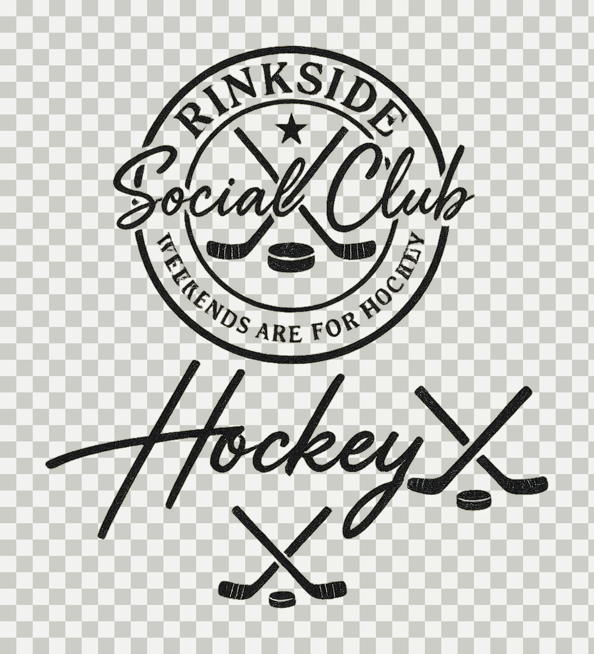 Hockey Emblem Sports Logo With Sticks puck star circle badge transparency and detail preview thumbnail