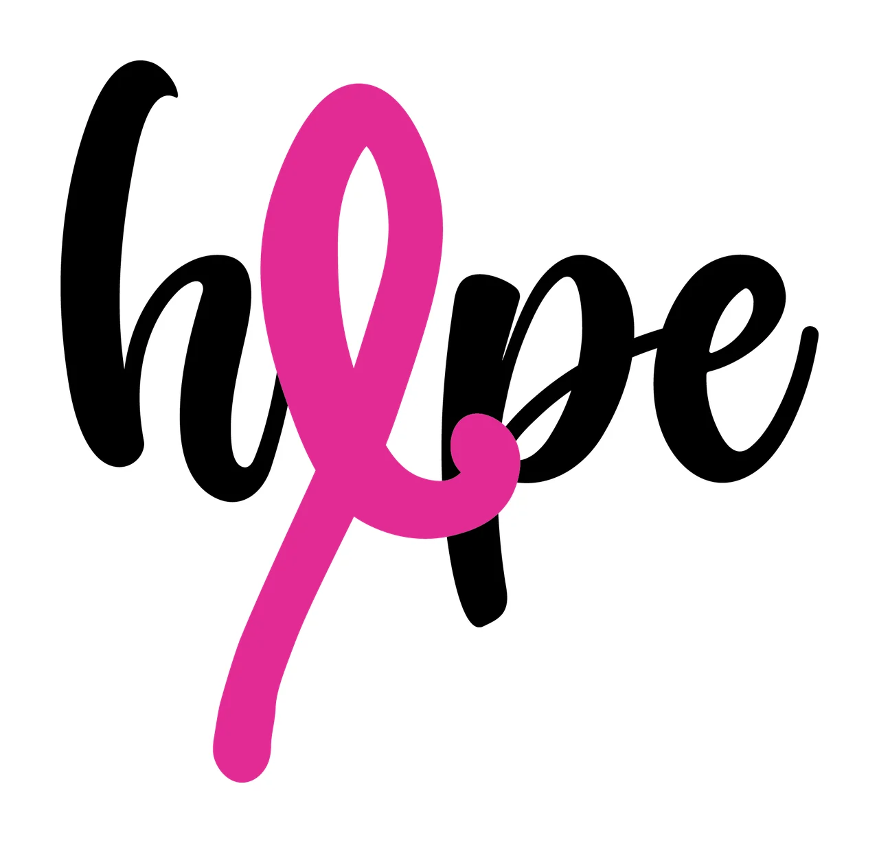 Can Glass Wrap Hope Text With Pink Ribbon