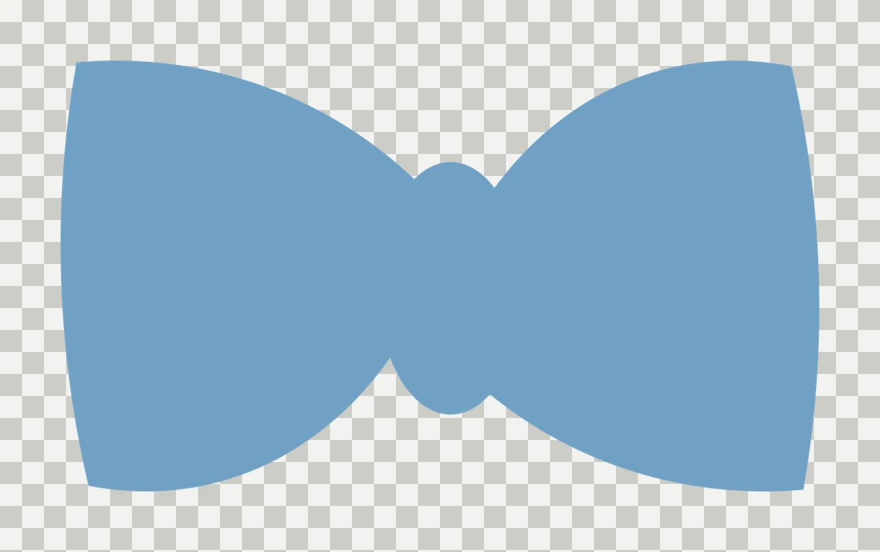 Simple Solid Black Bow Tie Silhouette On White accessory minimalist transparency and detail preview thumbnail