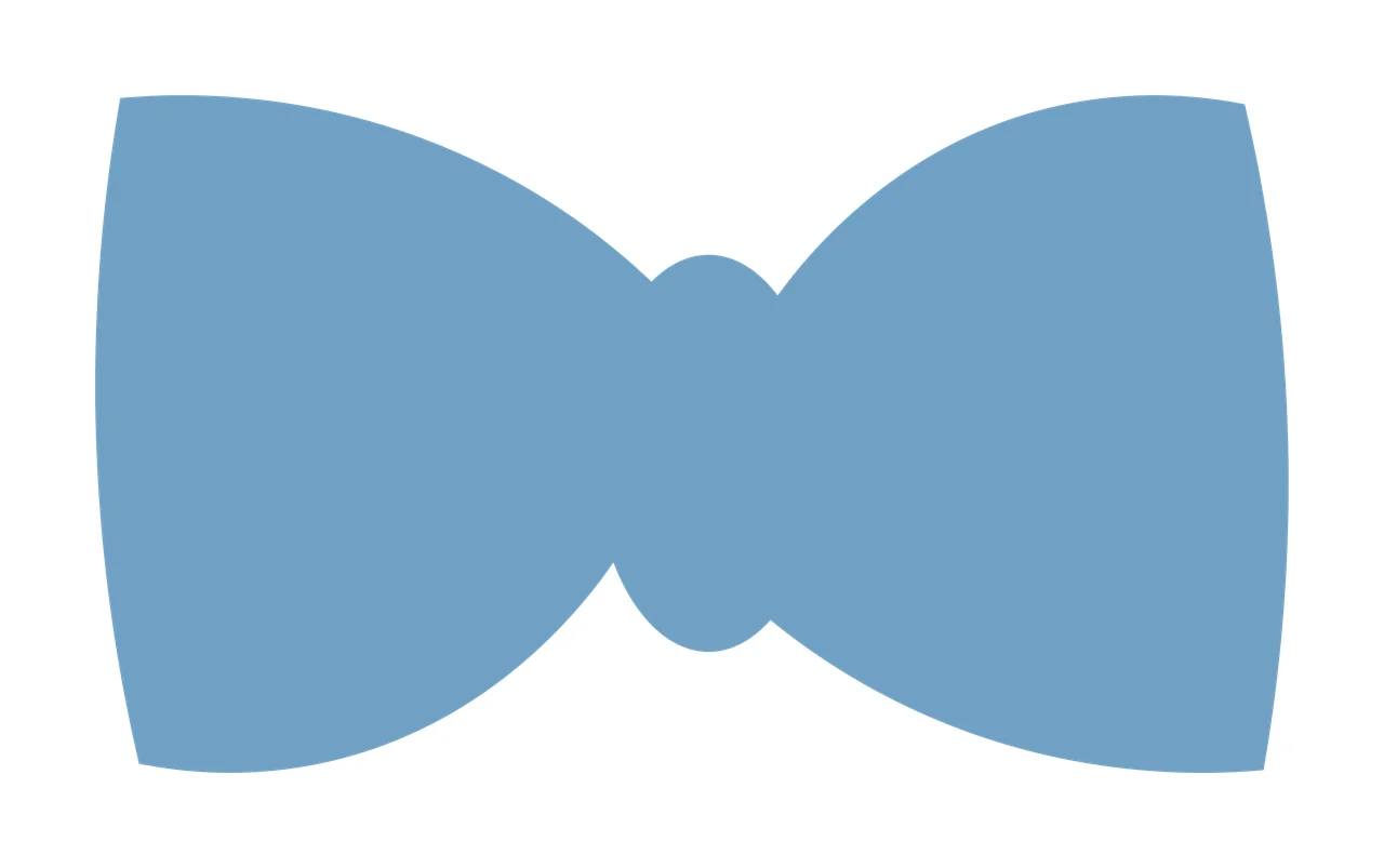 Simple Solid Black Bow Tie Silhouette On White accessory minimalist