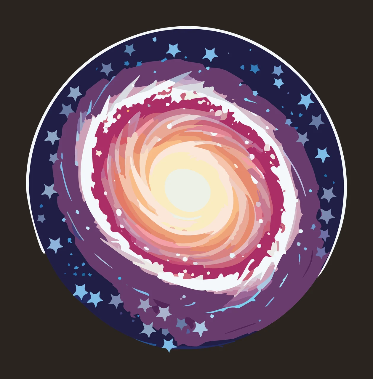Circular Frame With Star Border Elements Circle Silhouette contrast preview thumbnail