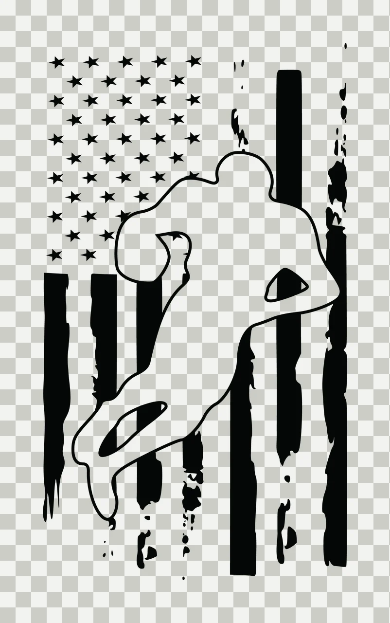 Flag Graphic With Silhouette Of Player and leaping stars stripes transparency and detail preview thumbnail