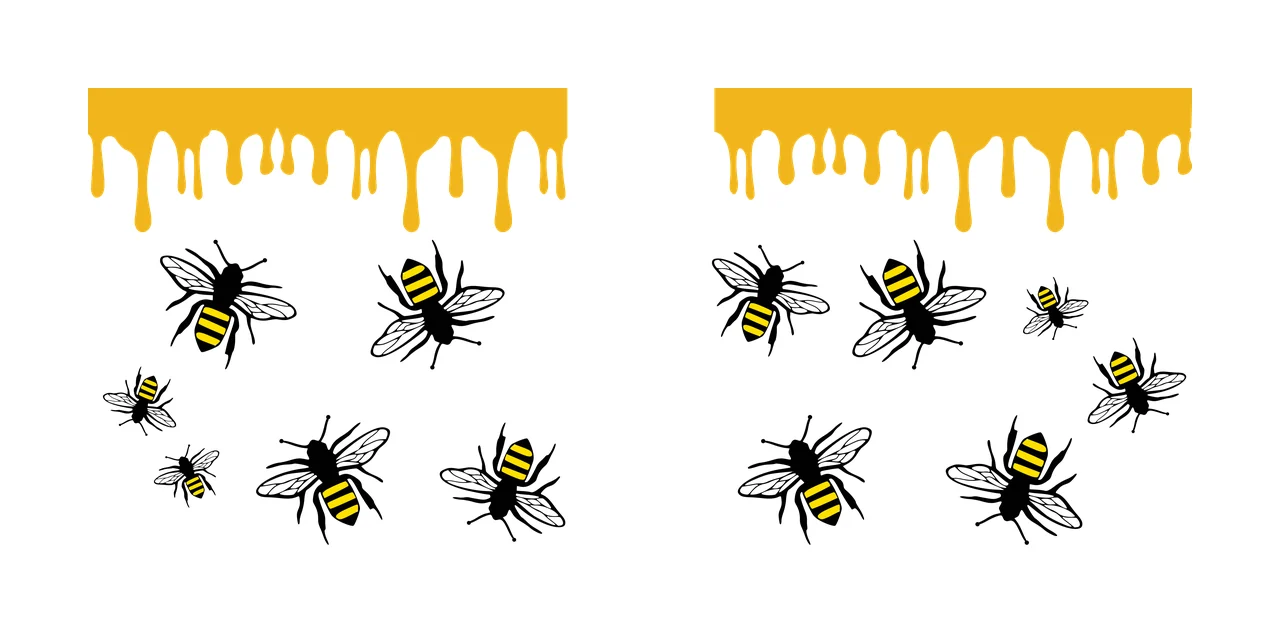 Can Glass Wrap Black Flying Insects With Dripping paint silhouette