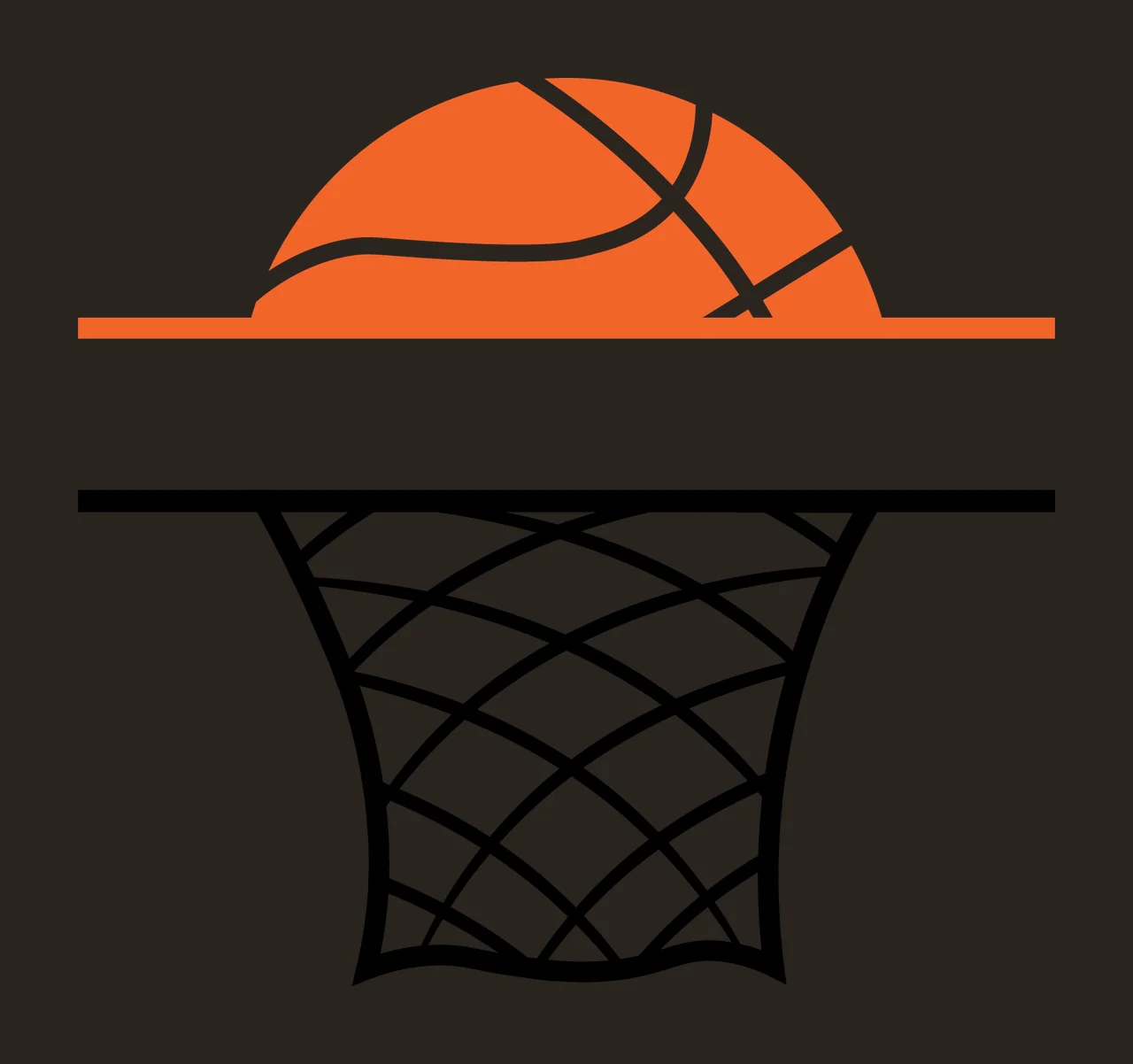 Basketball Hoop With Horizontal Bar ball net minimalist black contrast preview thumbnail