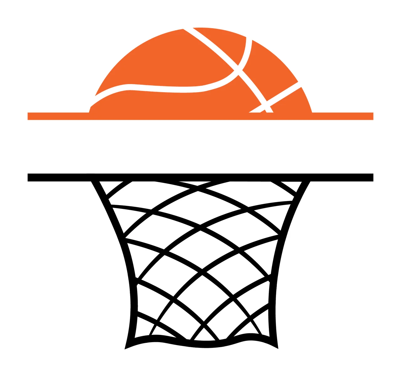 Basketball Hoop With Horizontal Bar ball net minimalist black