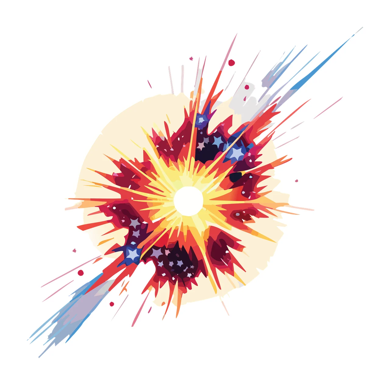 Shattered Circle With Radial Light Effect shattering shards