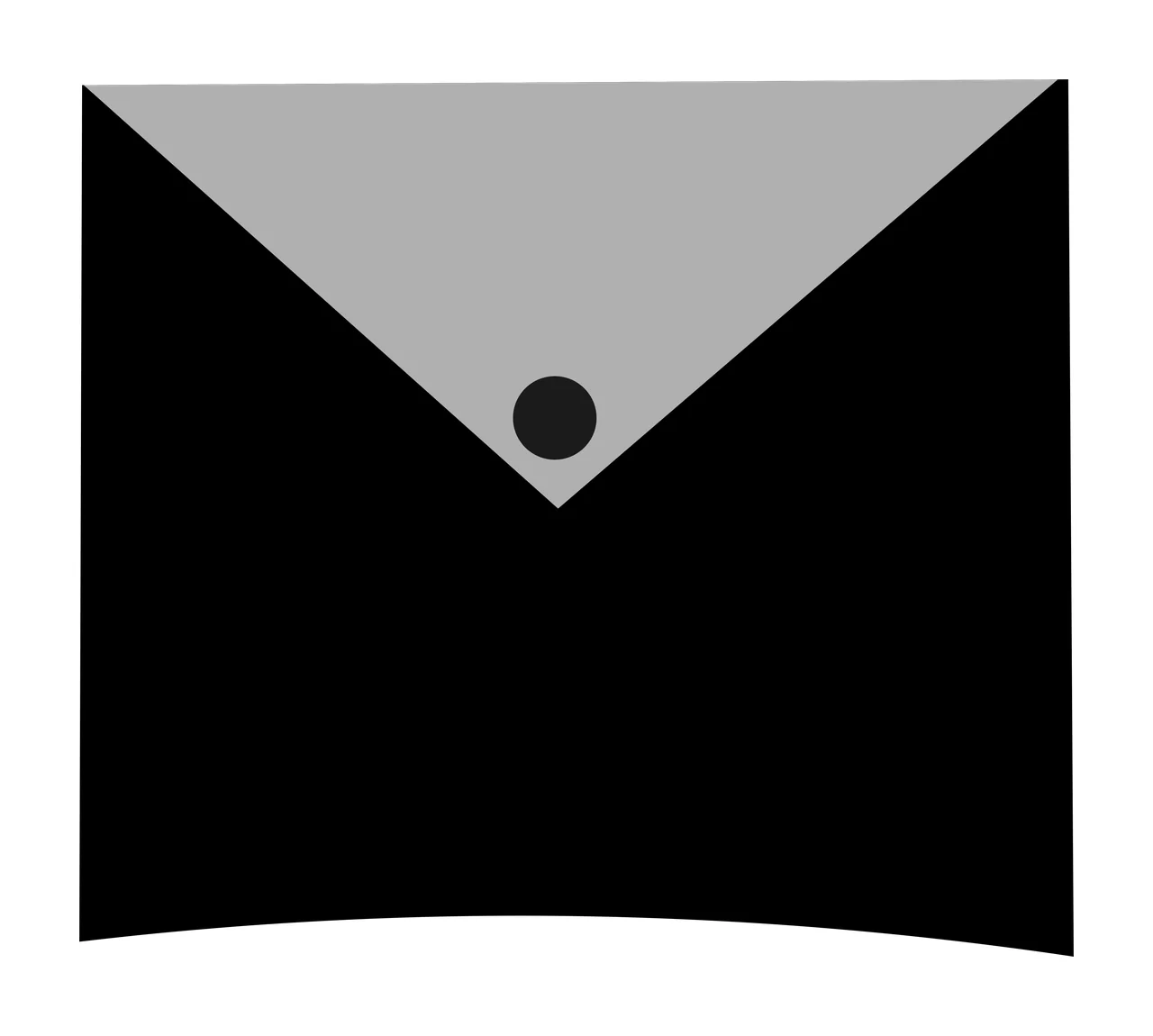 Black Square With Curved Bottom side minimalist shape plain white