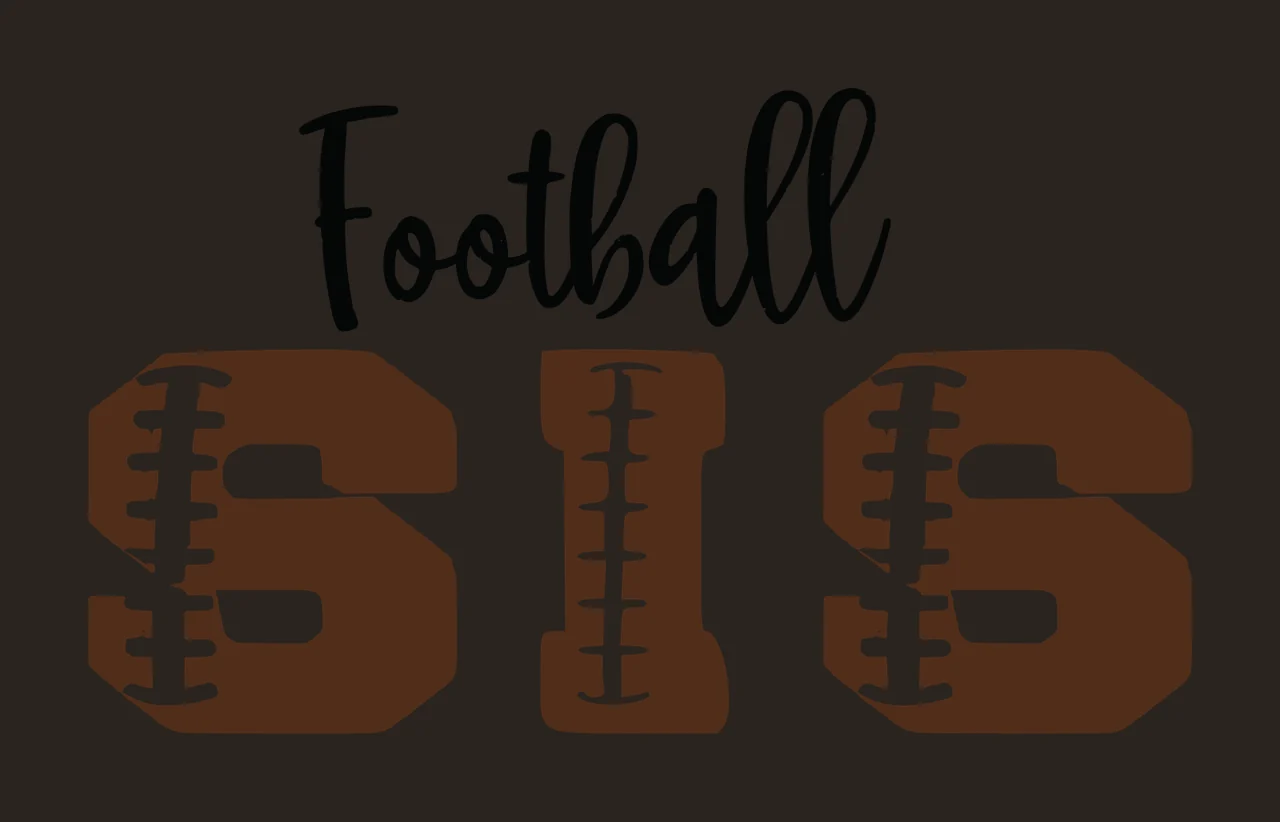 Football Sis Typography Sports Design forming text laces black contrast preview thumbnail