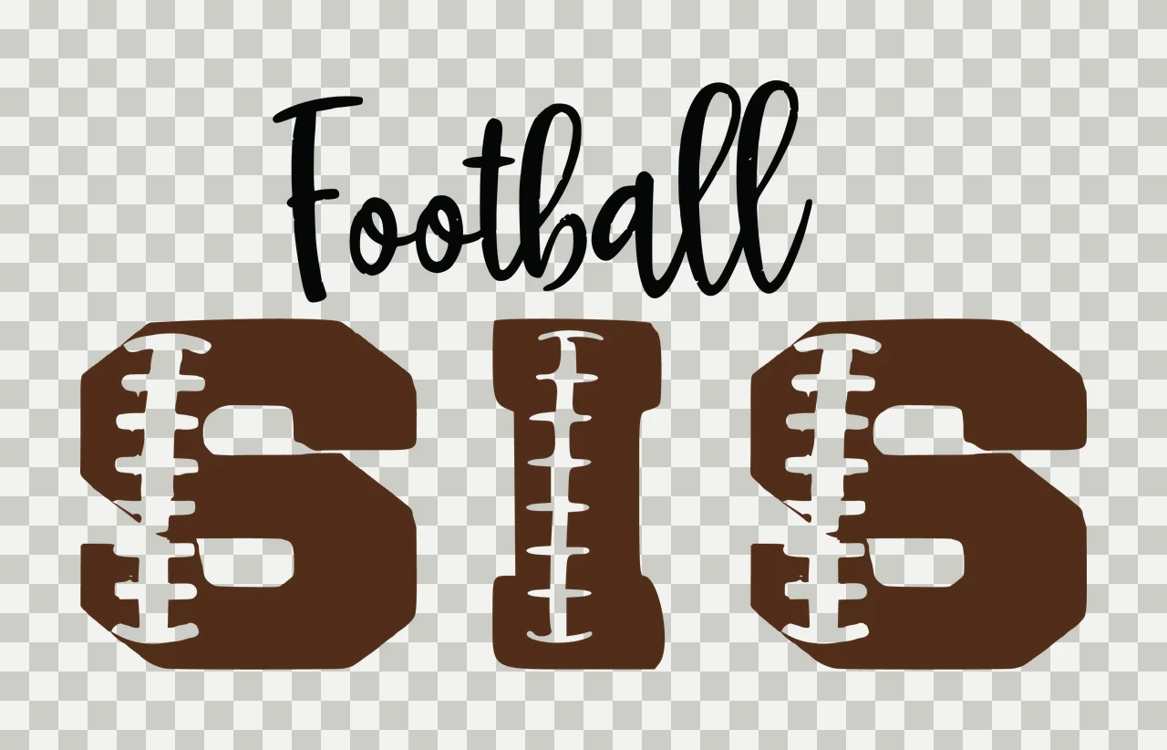Football Sis Typography Sports Design forming text laces black transparency and detail preview thumbnail