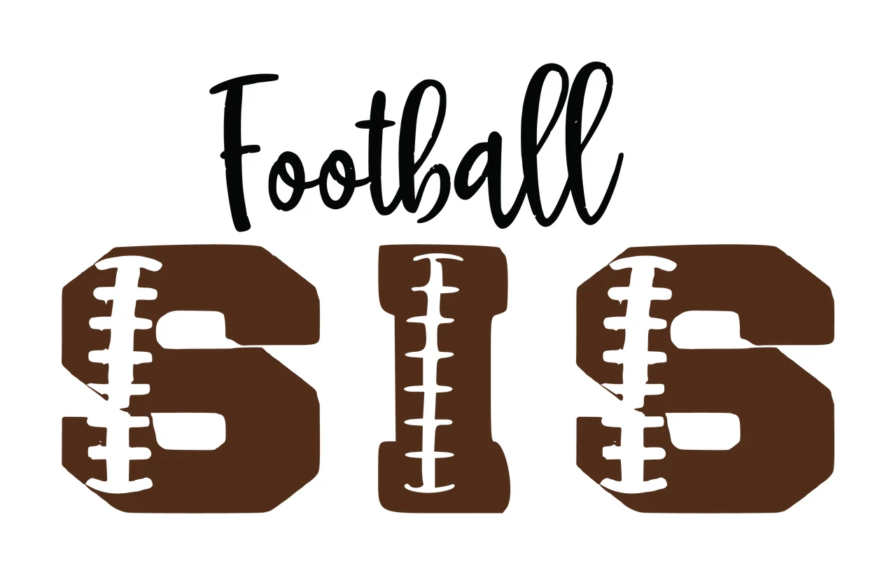 Football Sis Typography Sports Design forming text laces black