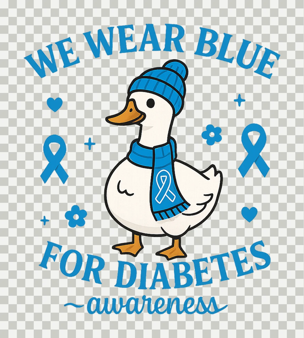 in November We Wear Blue Diabetes Awareness Goose Blue transparency and detail preview thumbnail