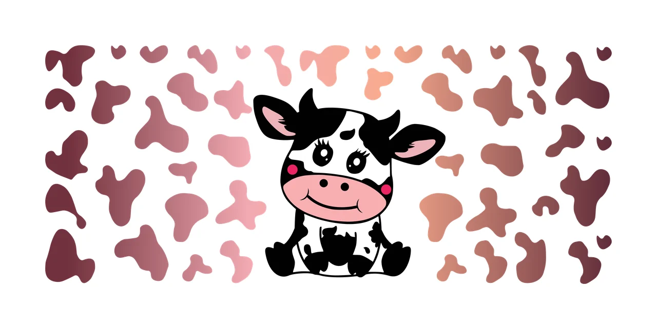 Cow Can Glass Wrap Silhouette With Black Spots sitting white