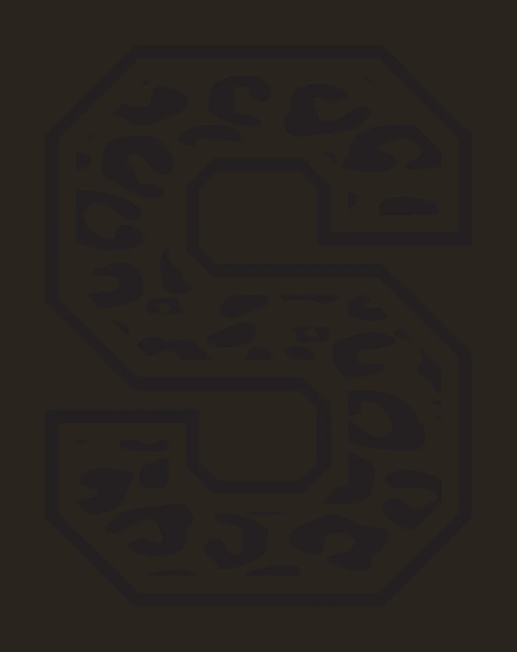 Black Varsity Half Font Leopard Character 09 print animal cheetah contrast preview thumbnail