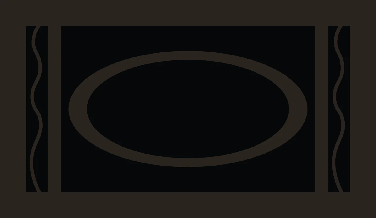Black Rectangle Containing A White Oval Between Two Wavy lines contrast preview thumbnail