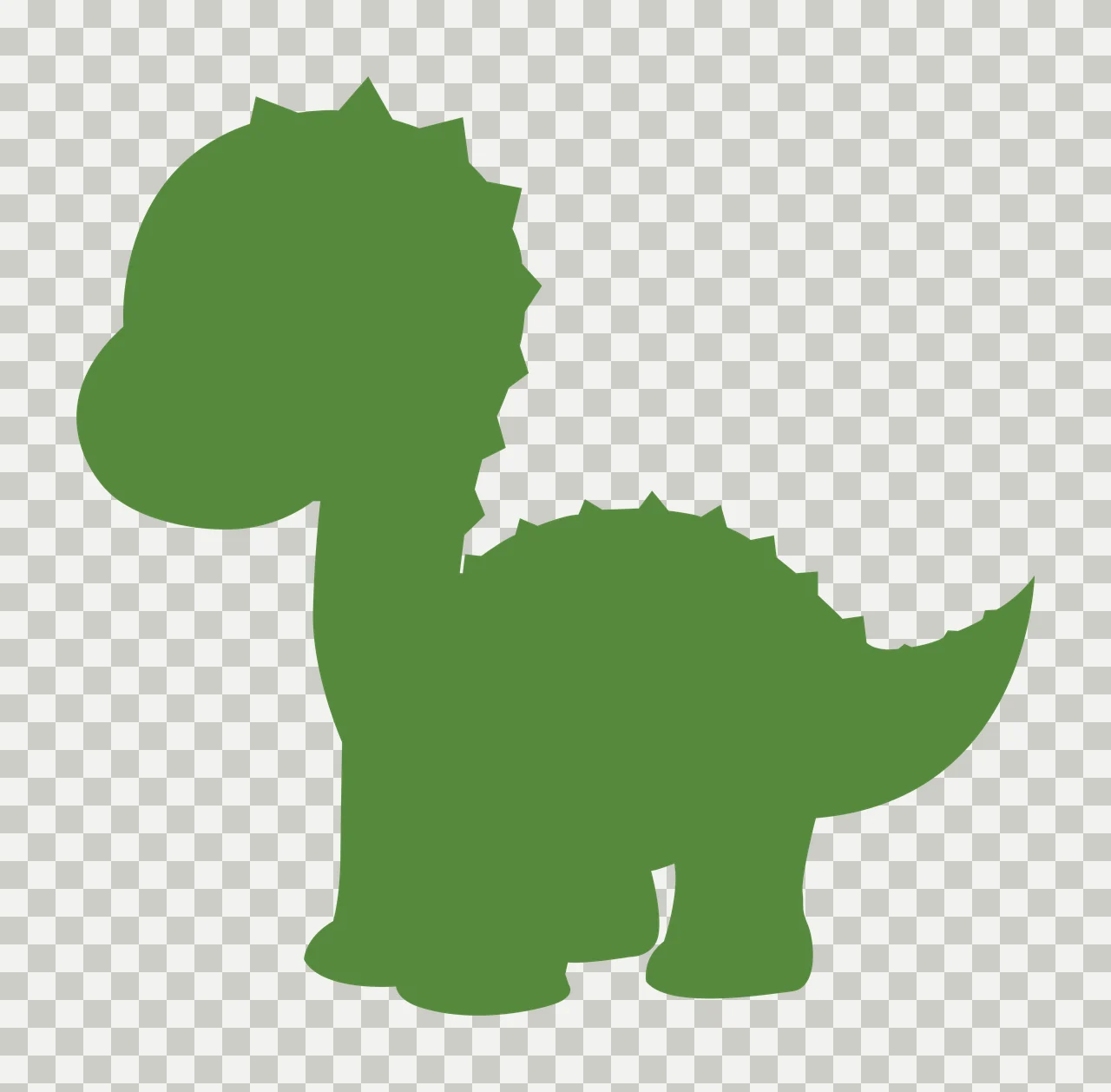 Dinosaur Small Black Silhouette Of A Cartoon standing white transparency and detail preview thumbnail