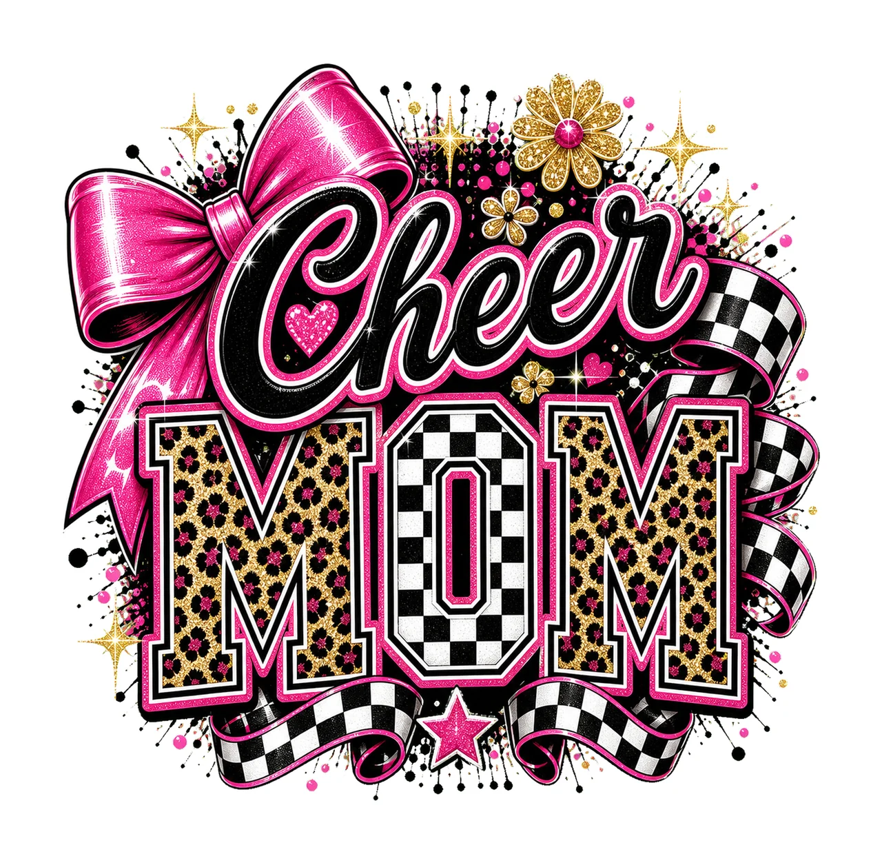 Checkered Coquette Cheer Mom Cheerleader Team Variation A