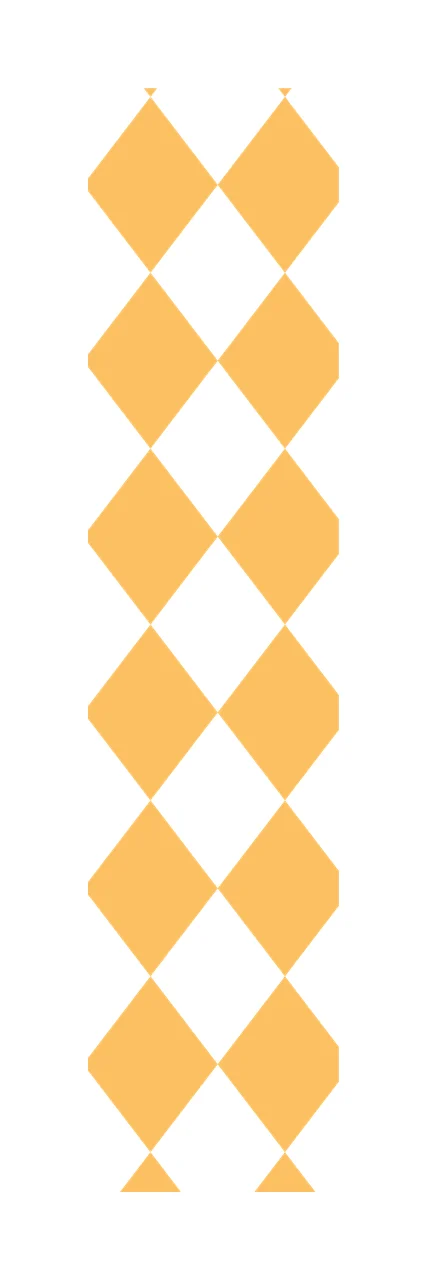 Geometric diamond pattern border Illustration with diamonds, rhombus shapes, argyle pattern and geometric lattice in light orange, yellow and white