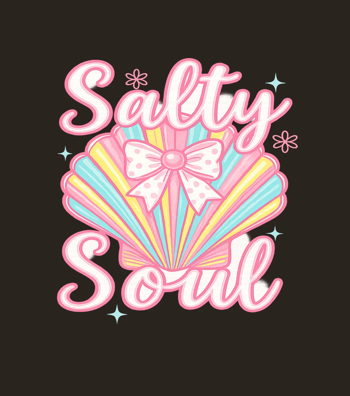 Salty Soul Seashell bow flower shapes script pastel radial contrast preview thumbnail