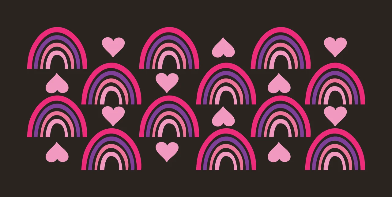 Can Glass Wrap Black And White Rainbow Heart pattern minimalist contrast preview thumbnail