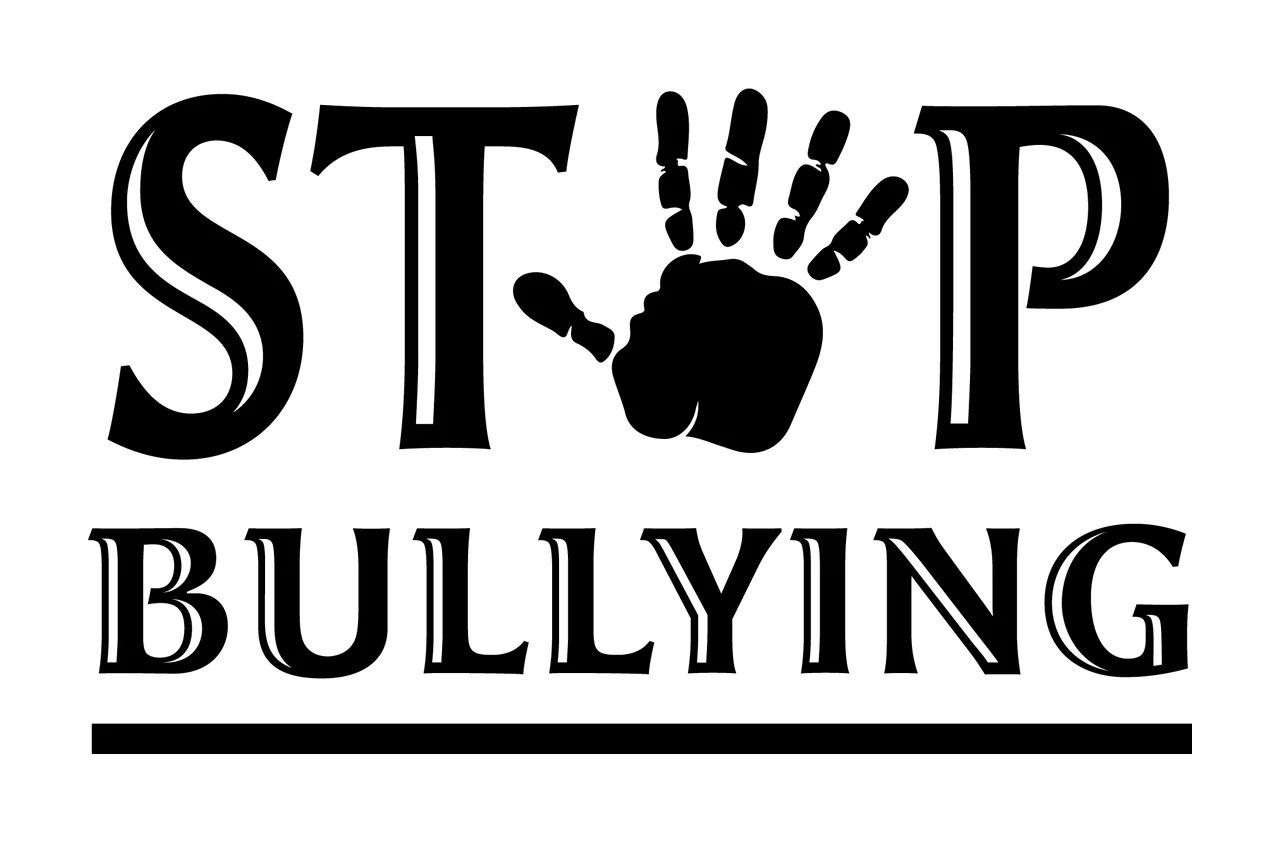 Anti Bullying Stop Bullying Text With Hand Print