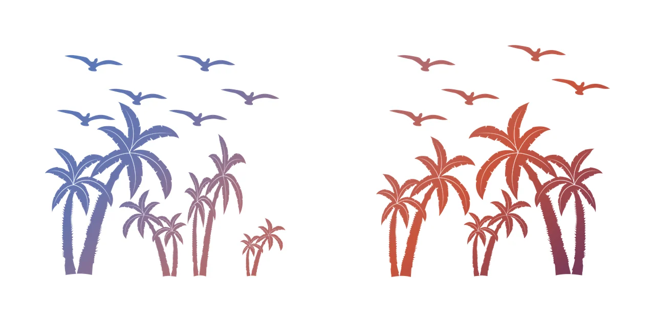 Can Glass Wrap Palm Trees And Flying Birds tree bird silhouette