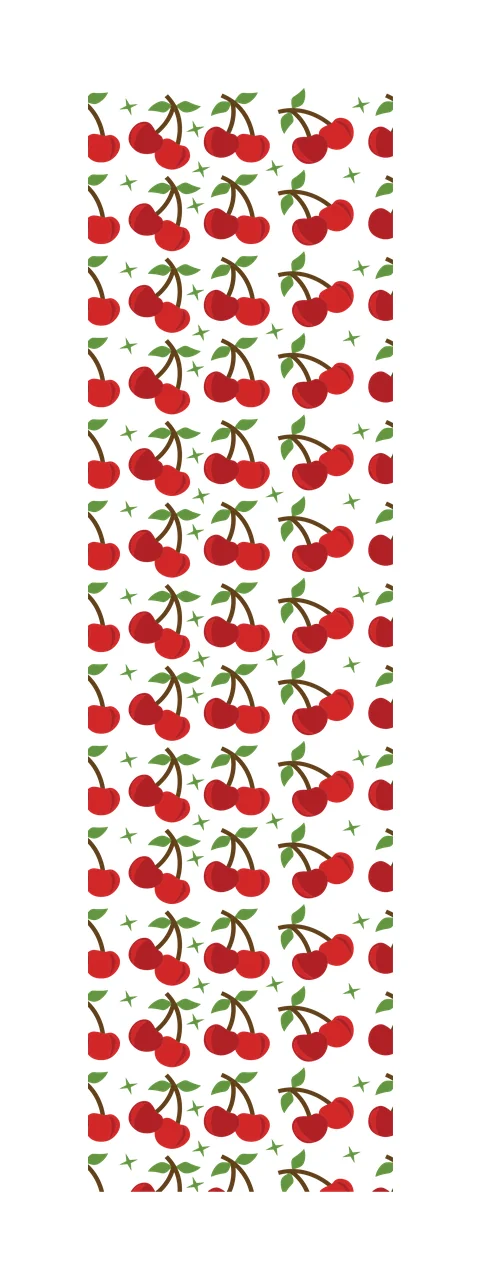 Cherry And Star Pattern cherries repeating stars black white