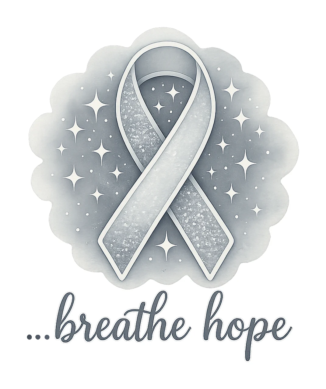 Lung Cancer Awareness Coquette Bow White Ribbon Design for
