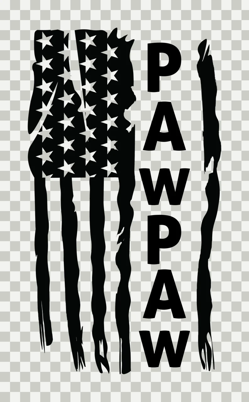 Flag Pawpaw Vertical Distressed Graphic With Text Variation transparency and detail preview thumbnail