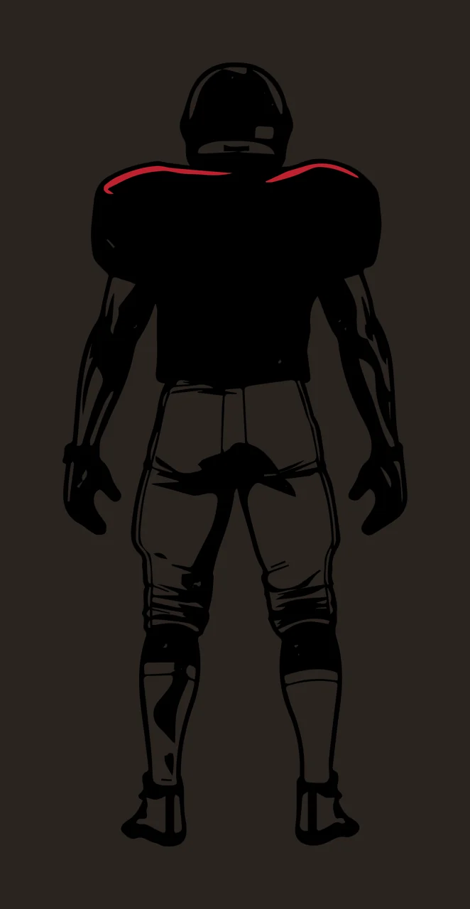 American Football Player Back View Illustration standing helmet contrast preview thumbnail