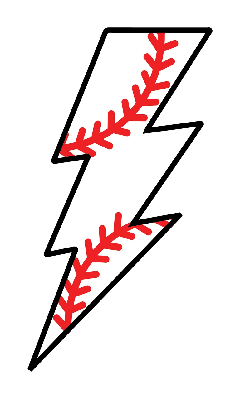 Bolt Vertical Sharp Lightning Shape In Black silhouette white