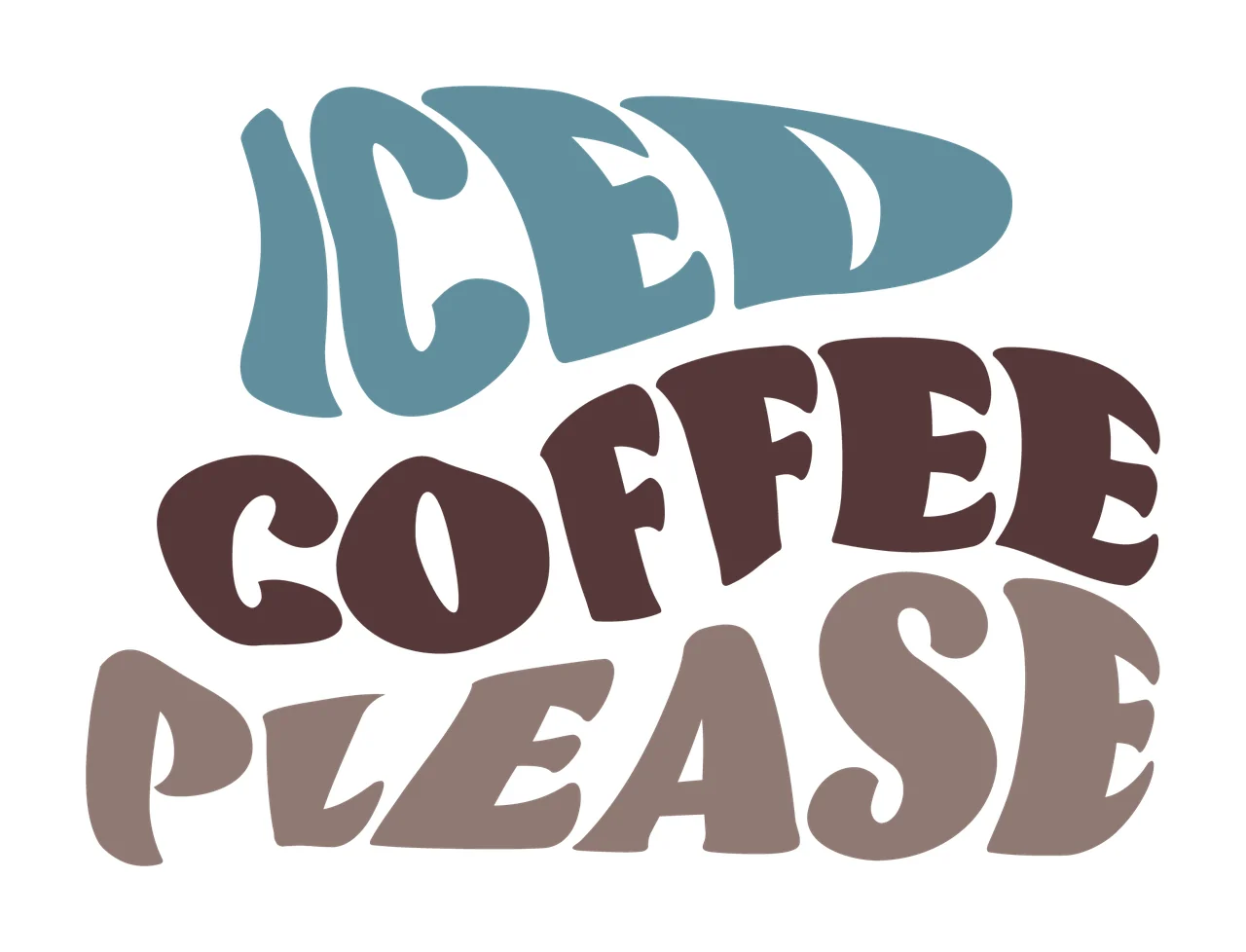 Can Glass Wrap Iced Coffee Please Wavy Black informing retro