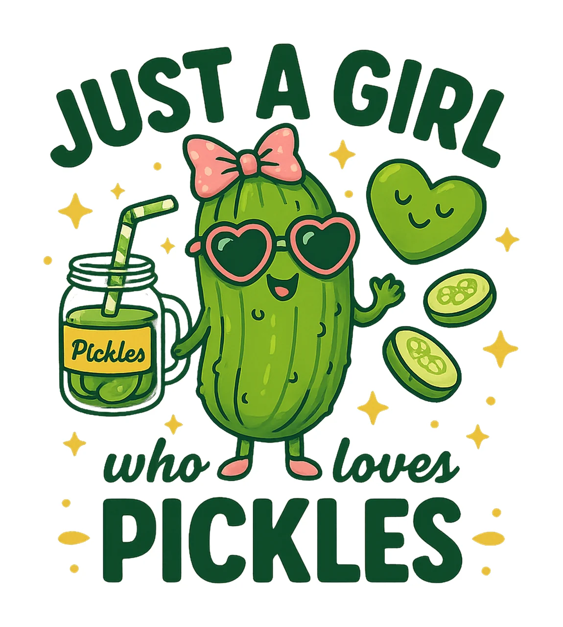 Funny Just Girl Who Loves Pickles Coquette Dill With It Pink