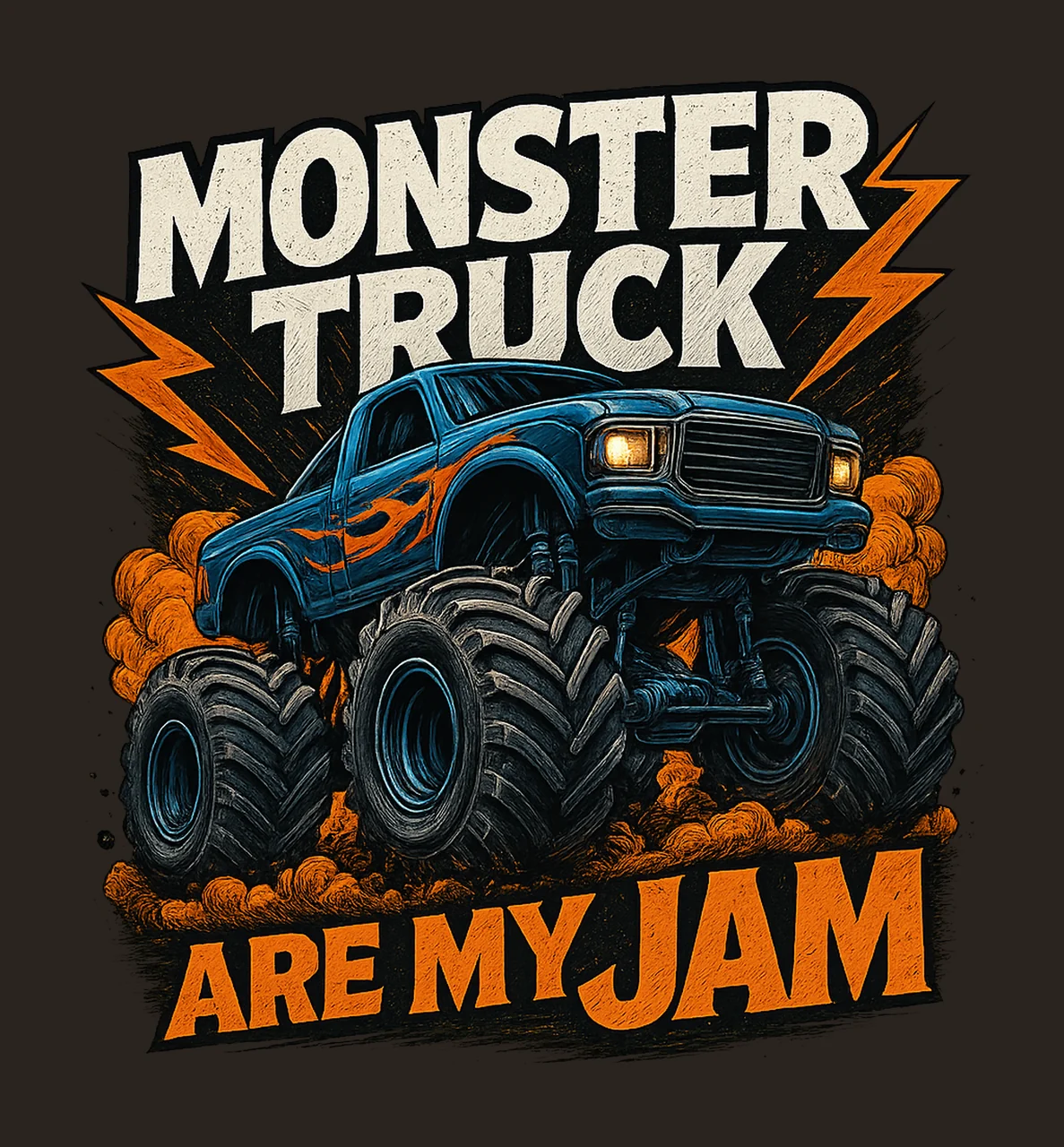 Monster Trucks Are My Jam Bold Slogan Design Truck Lover contrast preview thumbnail