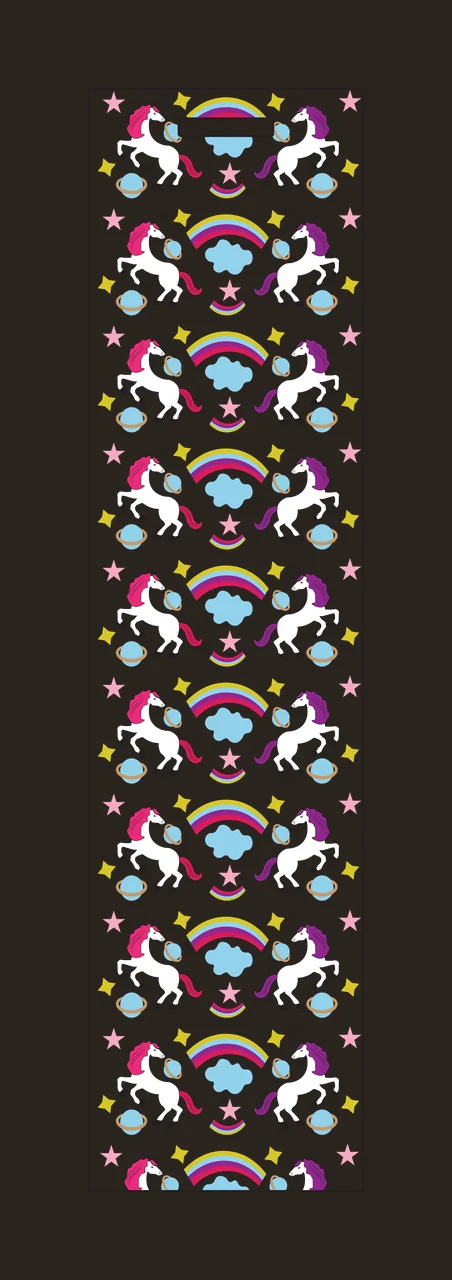 Unicorn Rainbow Star Vertical Pattern Design Unicorns and rainbows contrast preview thumbnail