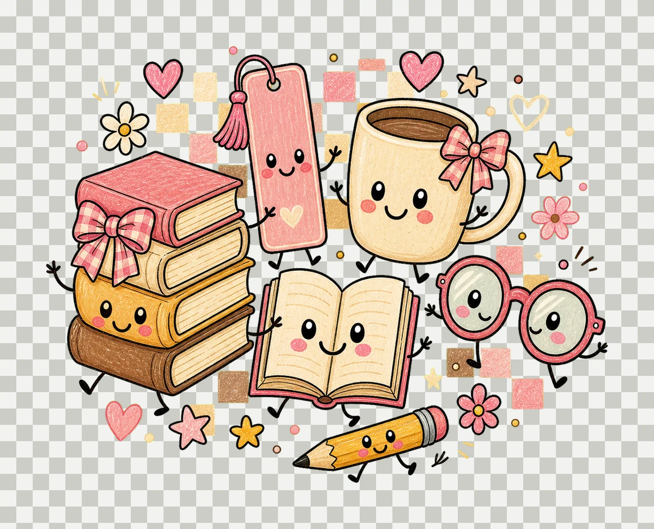 book lovers day 02 preppy checker sublimation instant shirt transparency and detail preview thumbnail