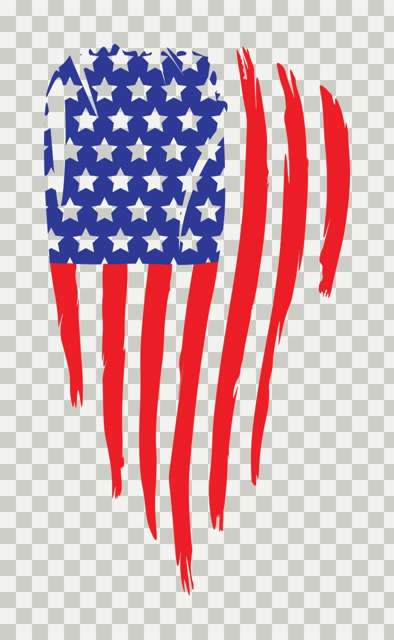 Flag Distressed With Torn Effect American stars stripes black transparency and detail preview thumbnail