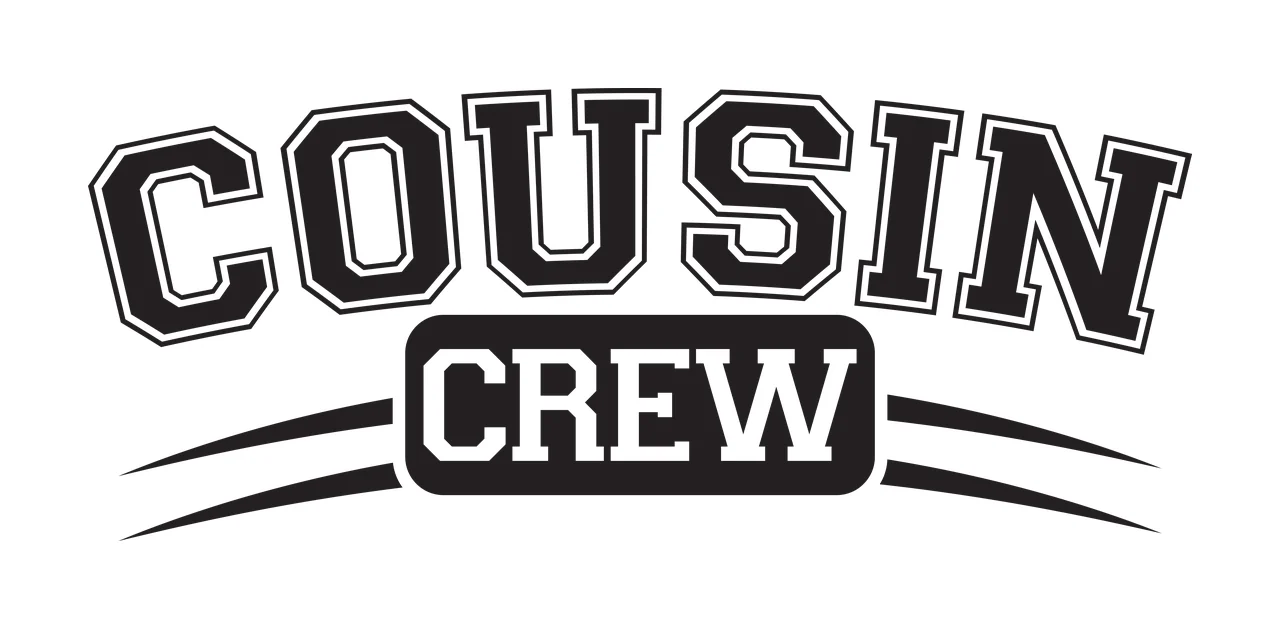 Cousin Crew Lettering On Curved Lines typography collegiate