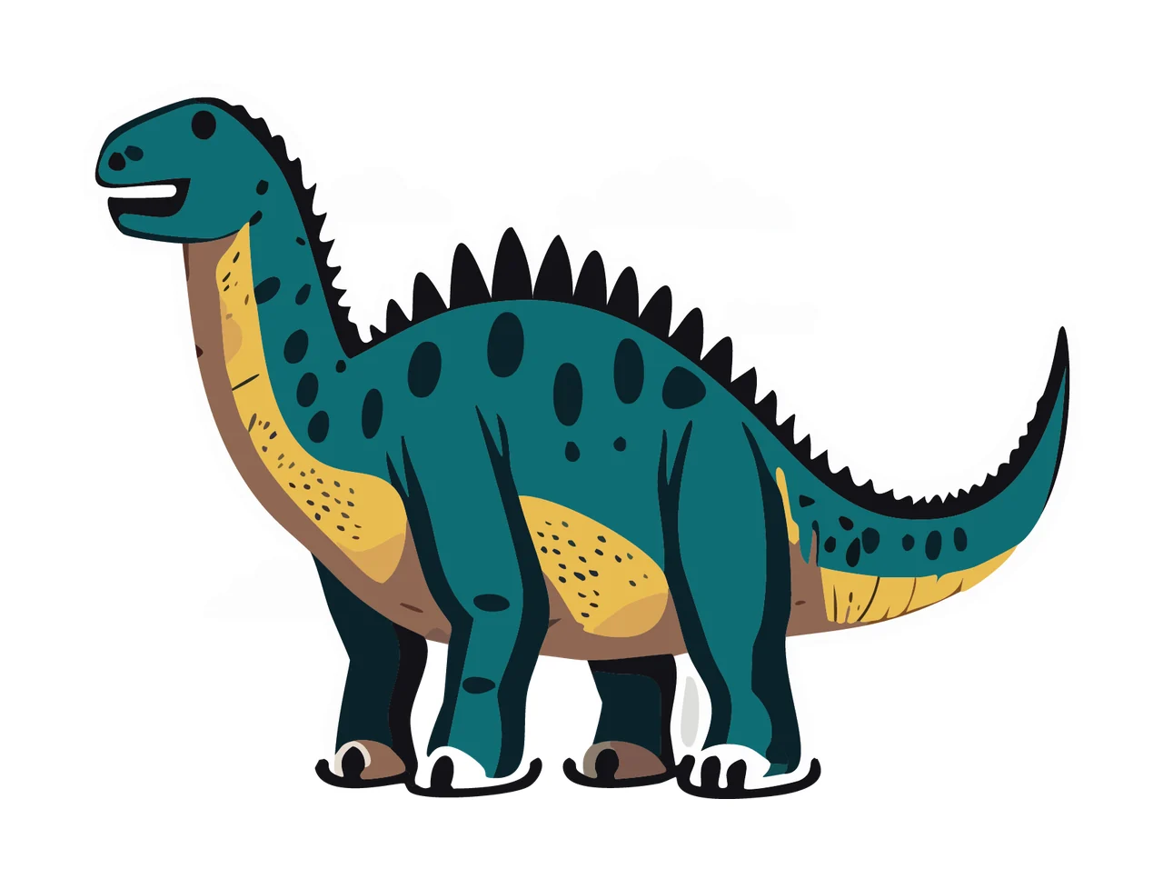 Dinosaur Silhouette With Simple Clouds standing tails spikes