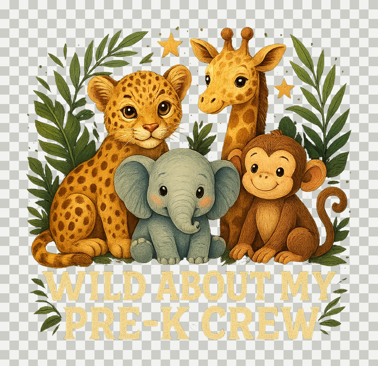 Wild About My Crew Pre to 2nd Grade Jungle Animal Designs transparency and detail preview thumbnail