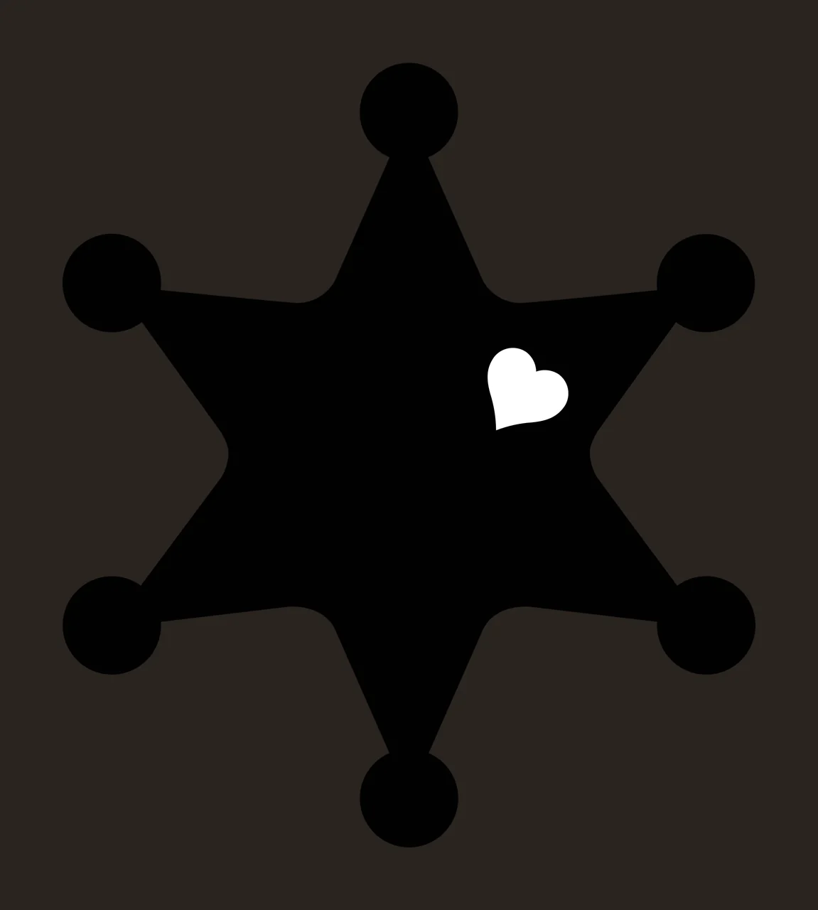 Keychain Black Six Pointed Badge Silhouette points circles contrast preview thumbnail
