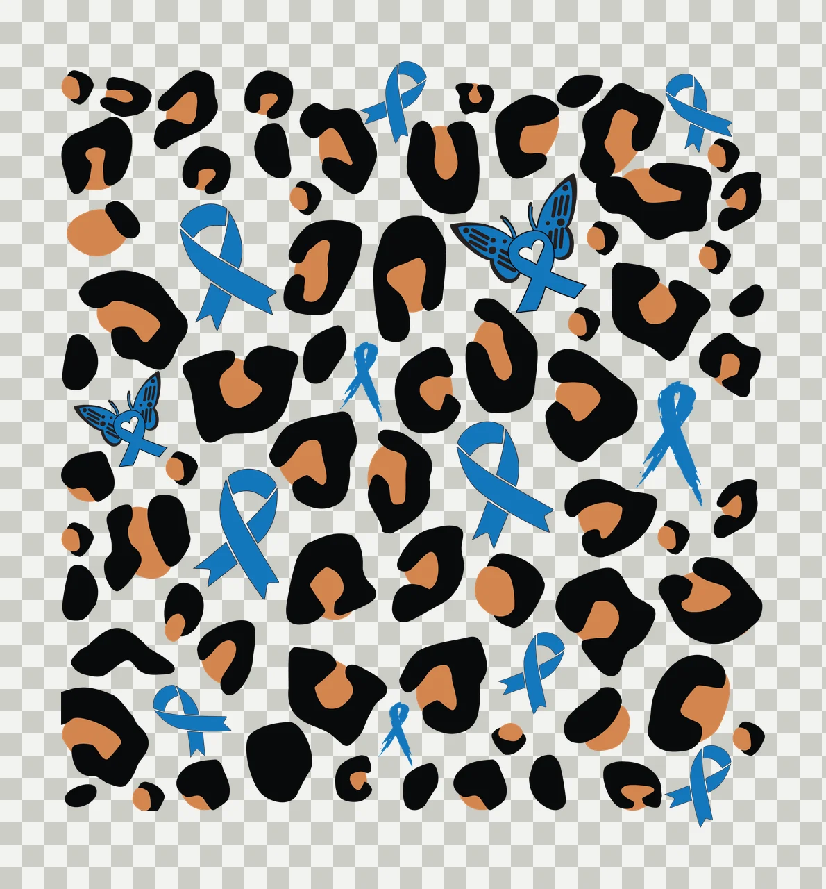 Ribbon Leopard Black And Spot Pattern ribbons spots butterfly transparency and detail preview thumbnail