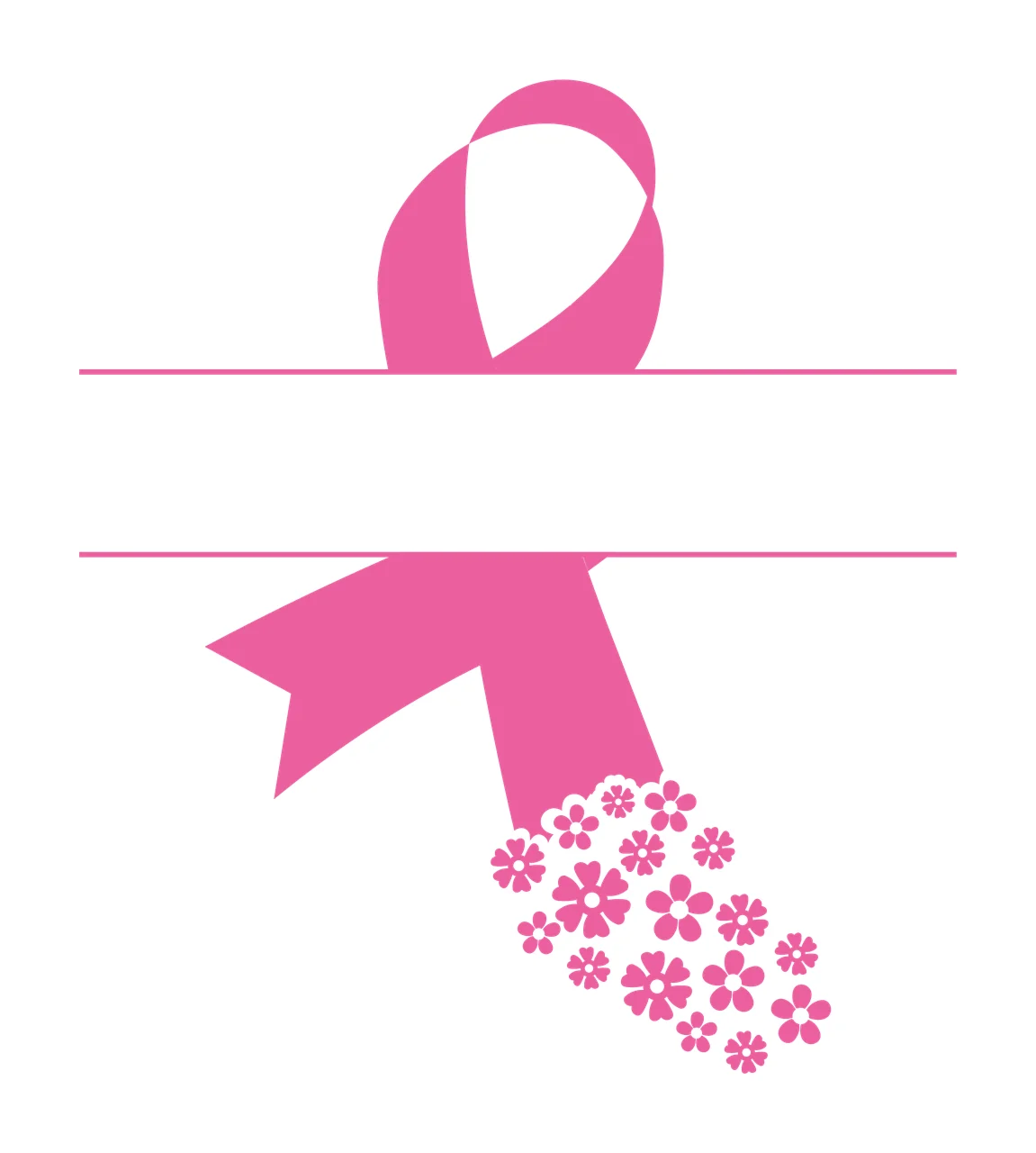 Ribbon Awareness With Floral And Flowers In Black