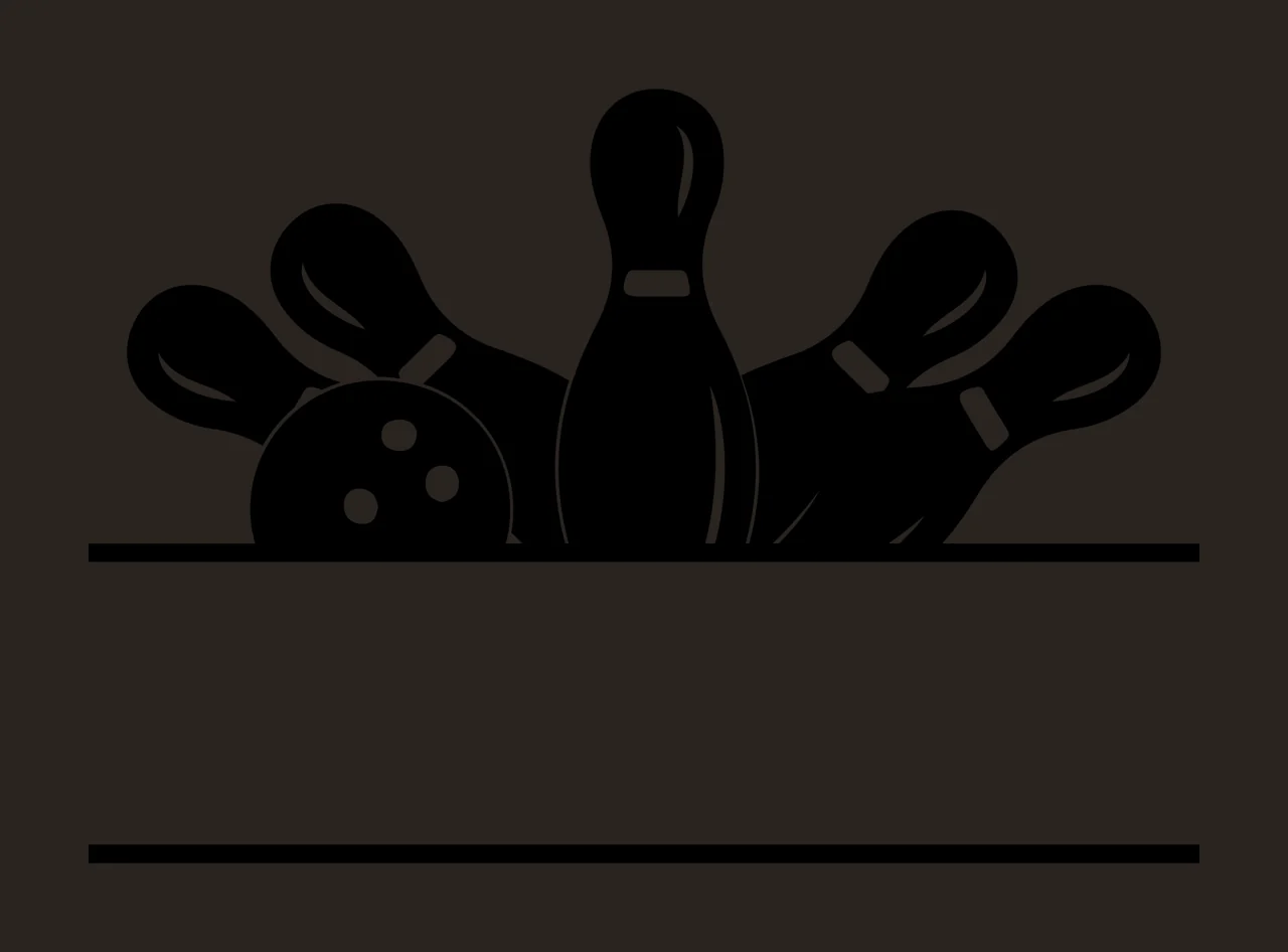 Bowling Pins And Ball With Sports Silhouette contrast preview thumbnail