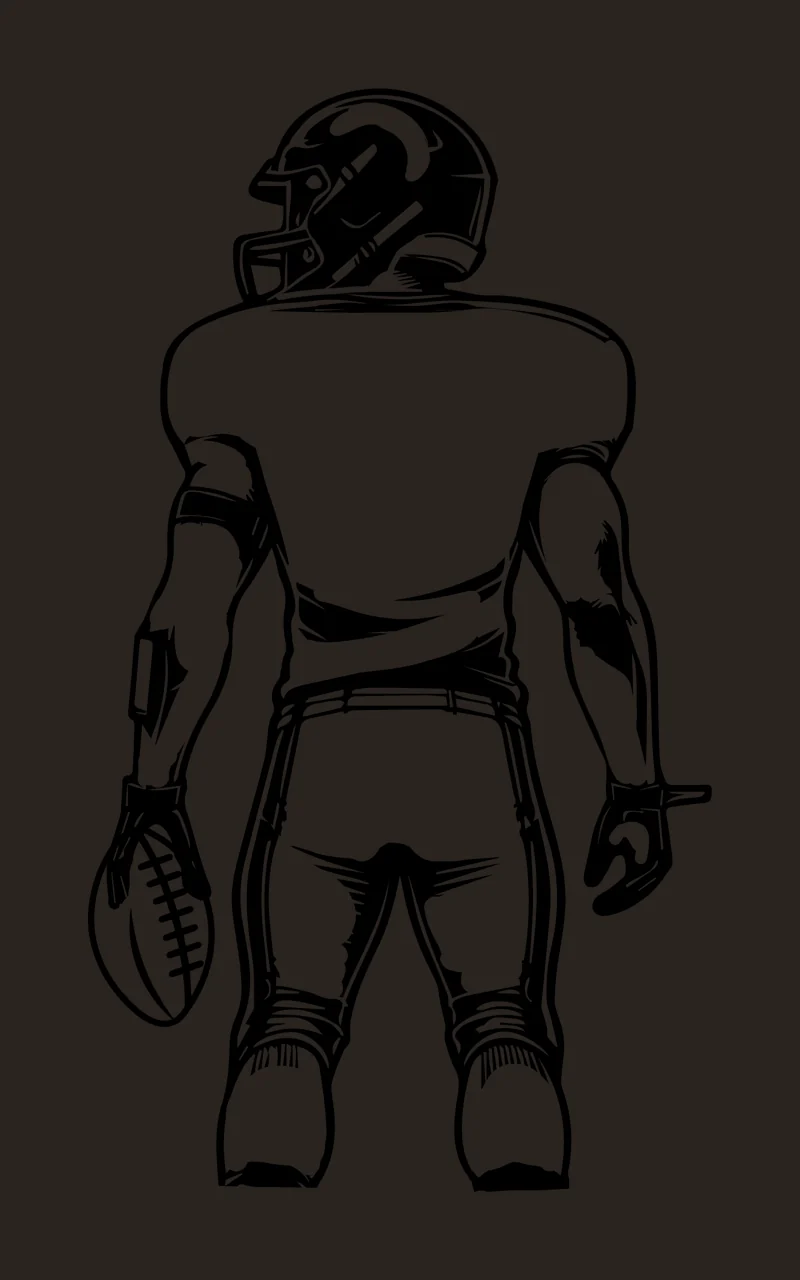 Football Player Standing With Ball helmet jersey gloves graphic contrast preview thumbnail