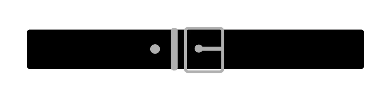 Black Horizontal Belt Shape With A Central Buckle flat white