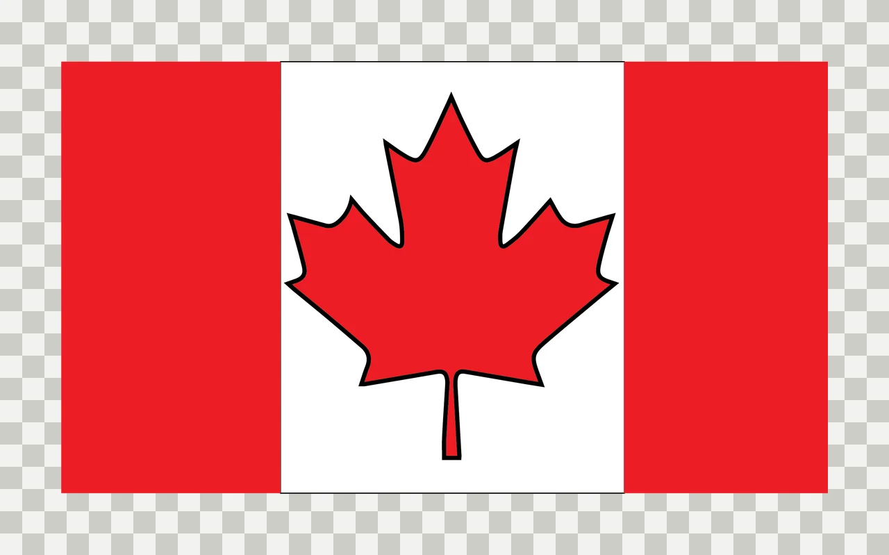 Rectangular Flag With Maple Leaf Center simple icon black symbol transparency and detail preview thumbnail