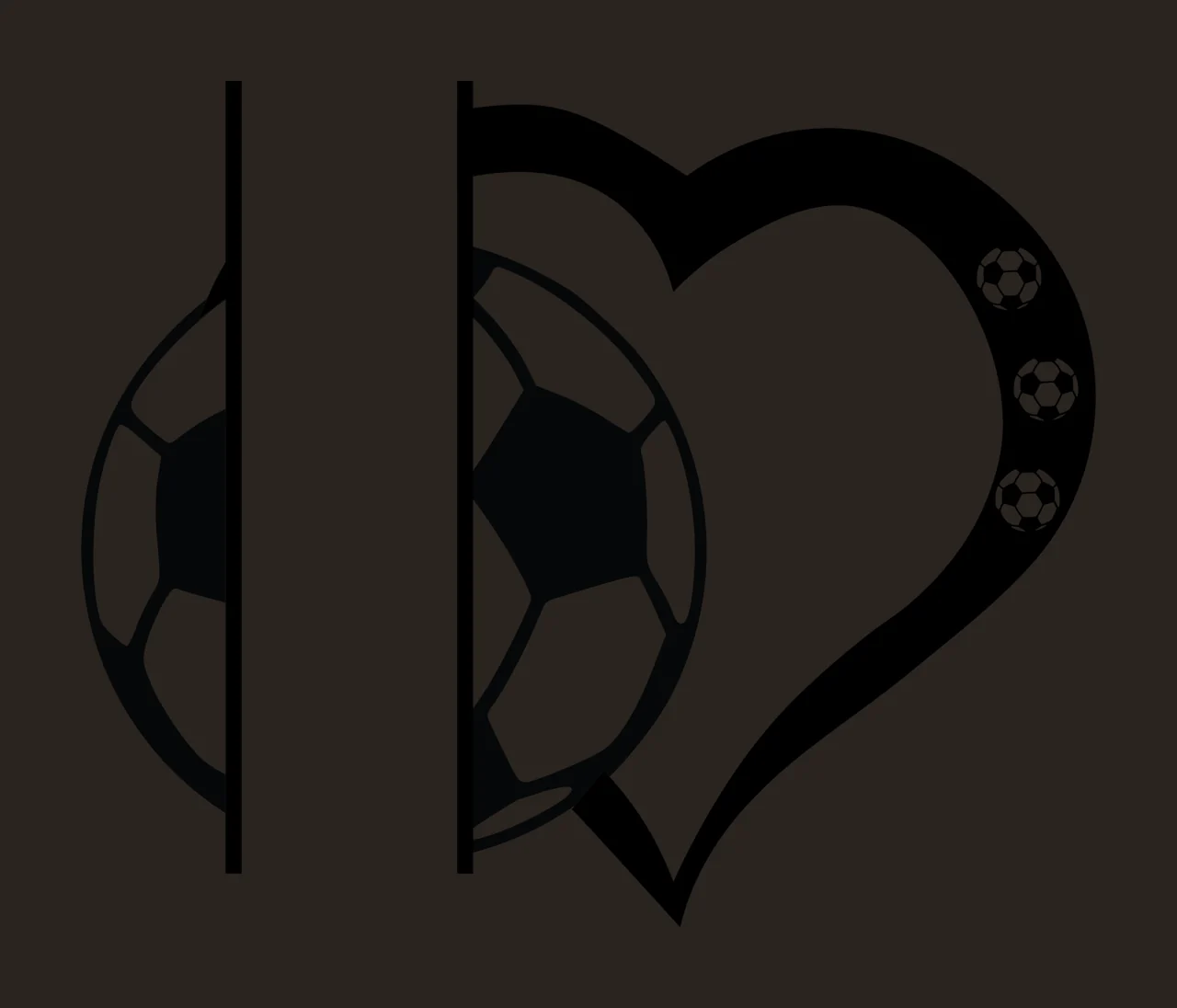 Soccer Ball With Heart Frame Icon contained smaller balls black contrast preview thumbnail