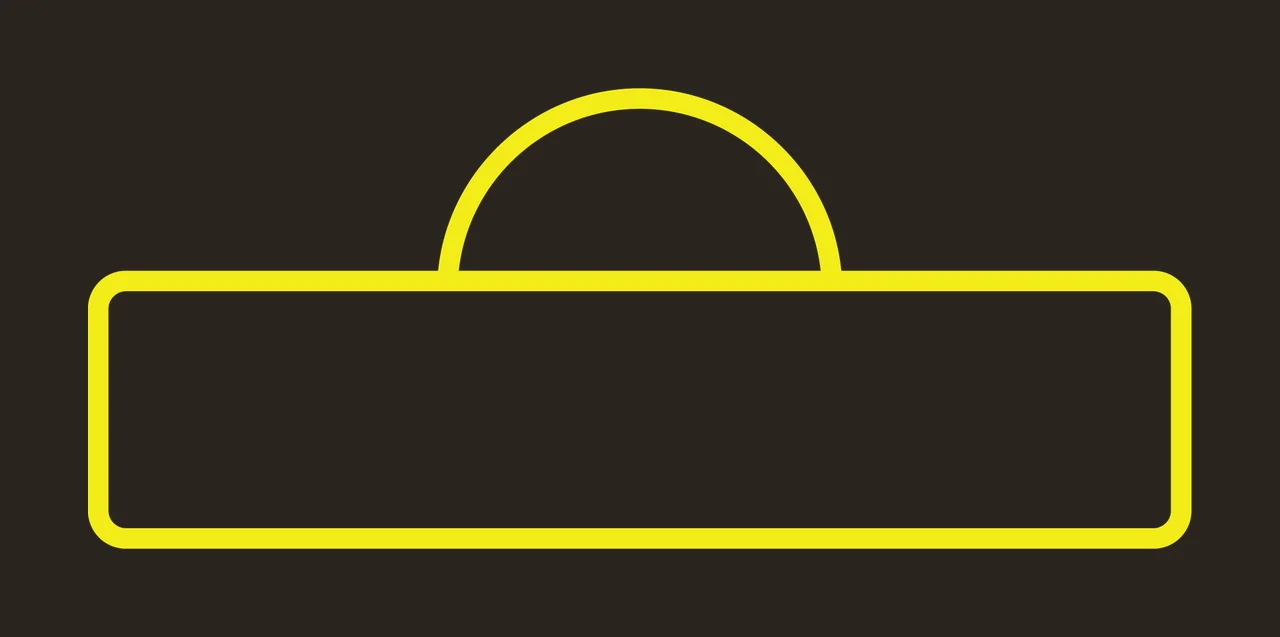 Simple Black Outline Of A Rectangle With Semi shape circle contrast preview thumbnail