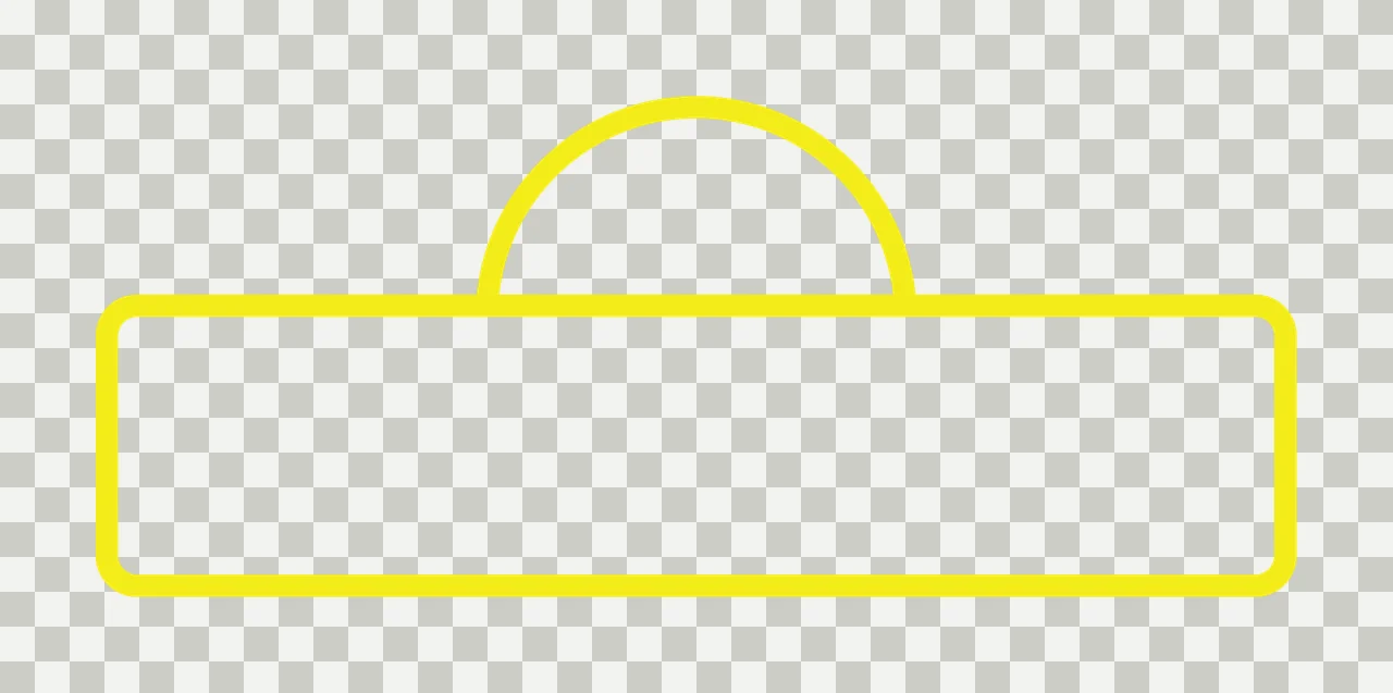 Simple Black Outline Of A Rectangle With Semi shape circle transparency and detail preview thumbnail