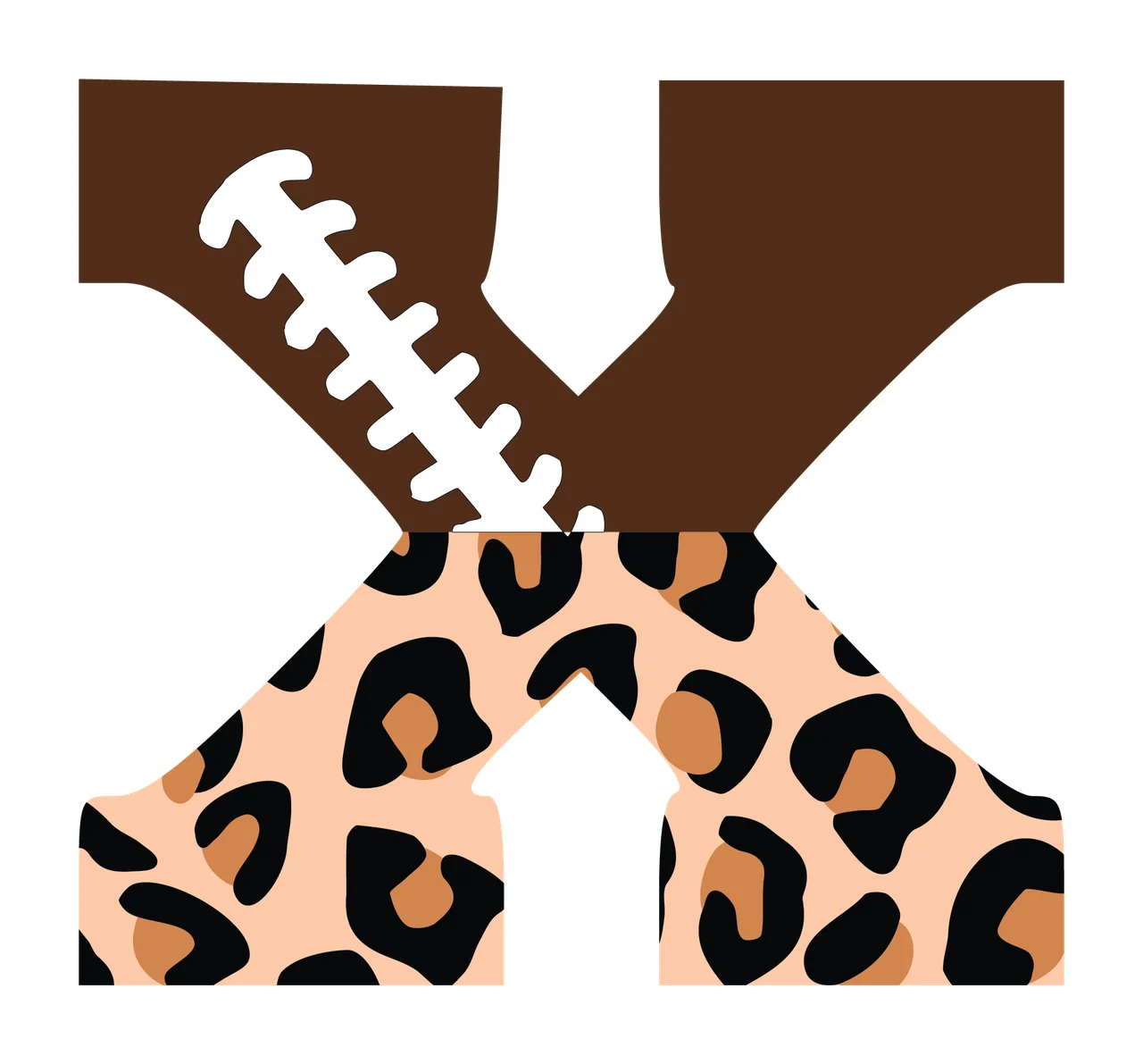 Football Font Half Leopard Character 15 american gridiron touchdown